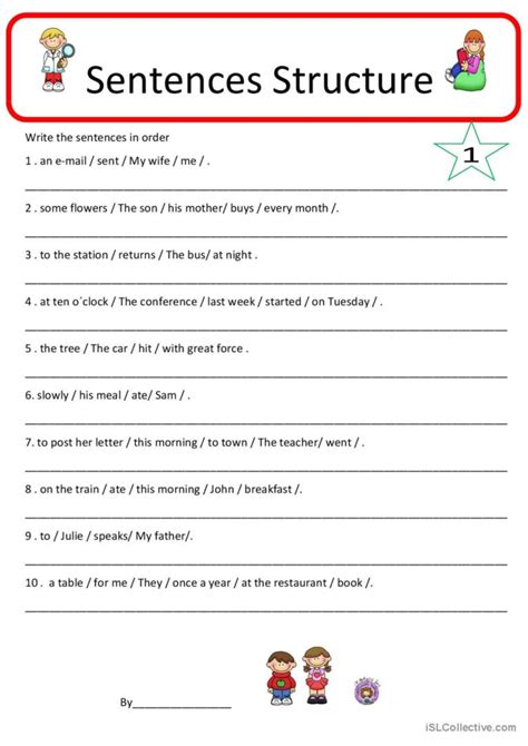 Sentence Structure Worksheets 1st Grade 10, 58% OFF