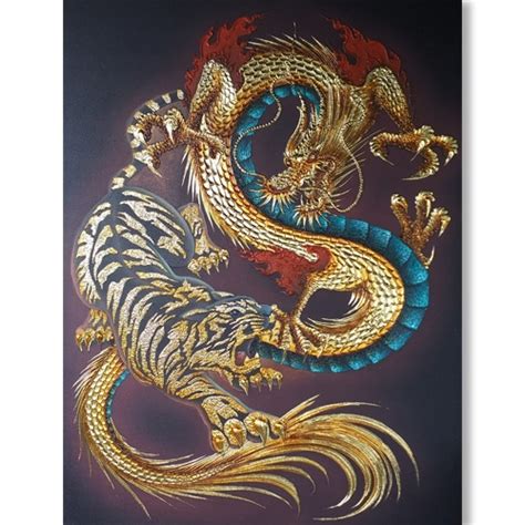 Chinese Dragon And Tiger Drawings