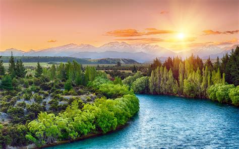 River Trees Sunset HD Wallpapers - Wallpaper Cave