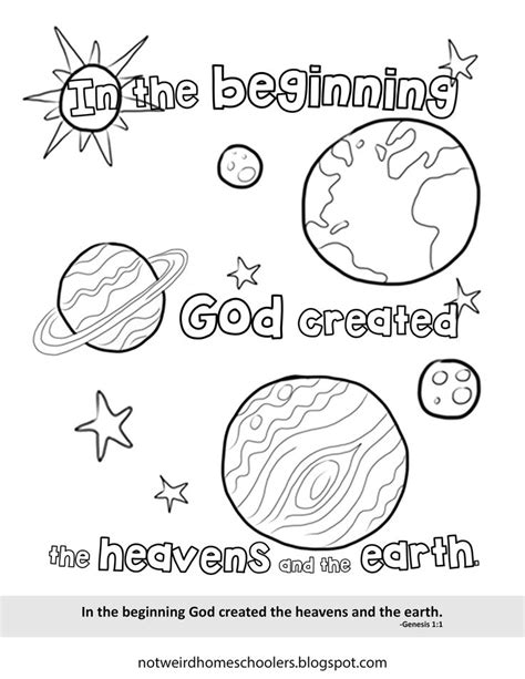 Free Bible verse coloring page for Genesis 1:1 | Bible worksheets ...