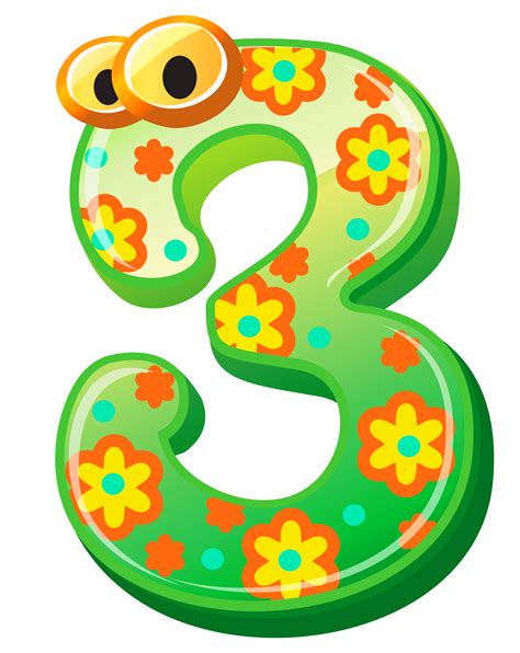 Numbers cute number three clipart image – Clipartix