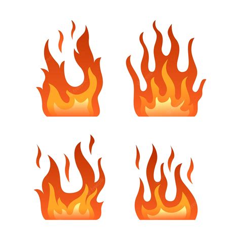 Premium Vector | Red fire flames collection isolated on white background