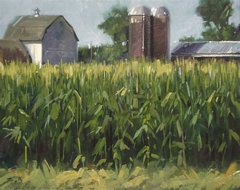 Corn Field painted by Doug Braithwaite in Minneapolis Minnesota. 8 x 10 oil on board. Plein air ...