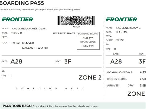 NEWS Frontier Airlines is removing departure time from their boarding ...