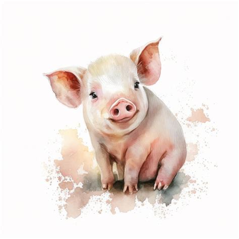 Premium Photo | Watercolor pig