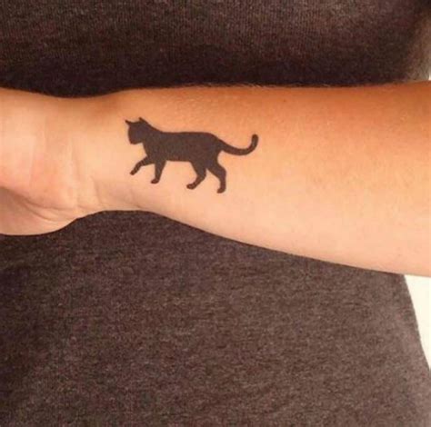 Cat Silhouette Tattoo - Small Meaningful Tattoos - Meaningful Tattoos - Crayon