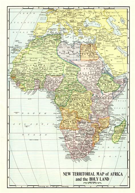 1936 Antique AFRICA MAP Vintage Territorial Map of Africa Gallery Wall ...