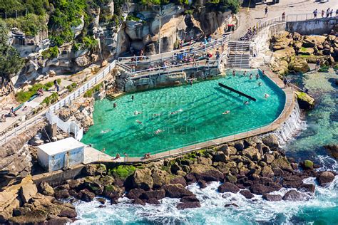 Aerial Stock Image - Bronte Rock Pool, Bronte Beach