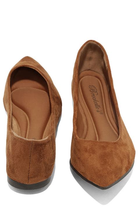 Chic Tan Flats - Pointed Flats - Vegan Suede Flats - $18.00