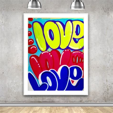 Large Love 72″ x 57′ graffiti signed street art spray paint modern contemporary pop art NYC ...