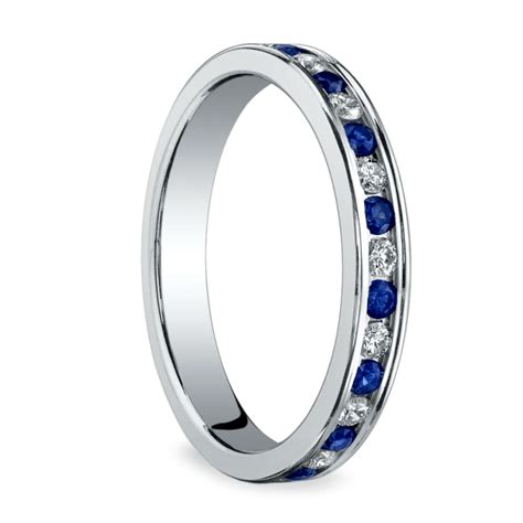 Diamond & Sapphire Eternity Ring in Platinum