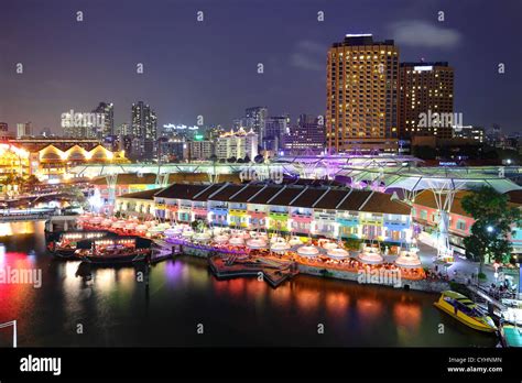 Singapore Skyline at Night Stock Photo - Alamy