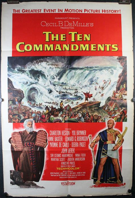 THE TEN COMMANDMENTS, Original Charlton Heston Vintage Movie Poster ...