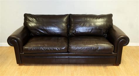 Three-Seater Brown Leather Sofa by Duresta Garrick for sale at Pamono