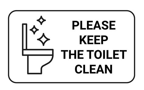 Sign with inscription Please keep toilet clean. Rule clean wc pan ...