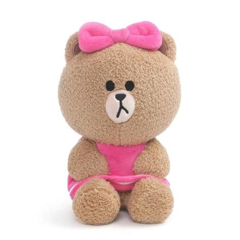 Brown Line Friends 7-Inch Plush Sitting Brown Bear GUND 6054349 | Bear plush toy, Line friends ...