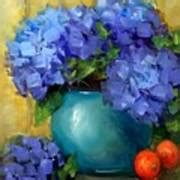 Kitchen Nook Blue Hydrangeas Painting by Nancy Medina - Fine Art America