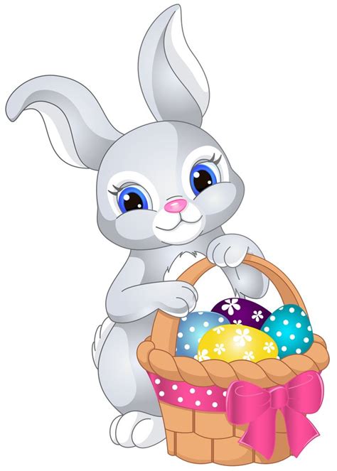 Easter Bunny with Egg Basket PNG Clip Art Image | Gallery Yopriceville - High-Quality Images and ...