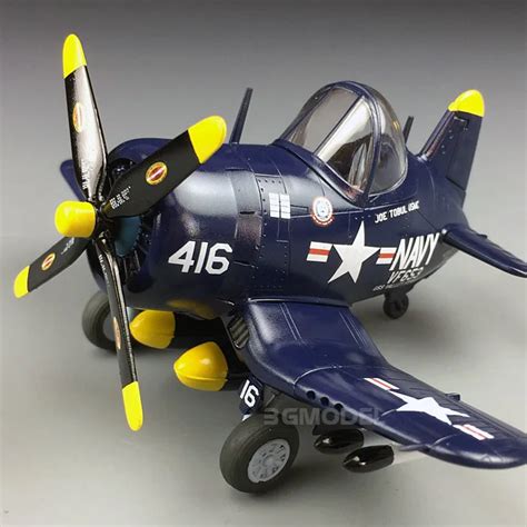 Model Building Kits Assembly Airplane Fighter Cute Plane Model Navy F4U 4 Corsair Fighter Model ...