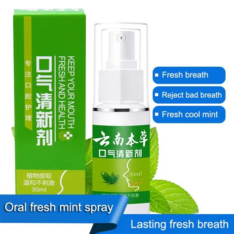 30ml Spray Mint Refresher Breath Freshener Oral Spray Mouth Freshener Antibacterial Halitosis ...