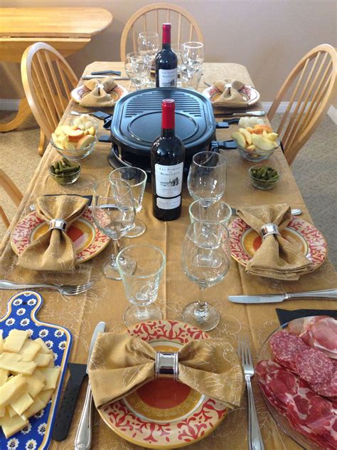 Raclette dinner party Raclette Dinner Party, Food Ideas, Favorite Things, Table Settings, Table ...