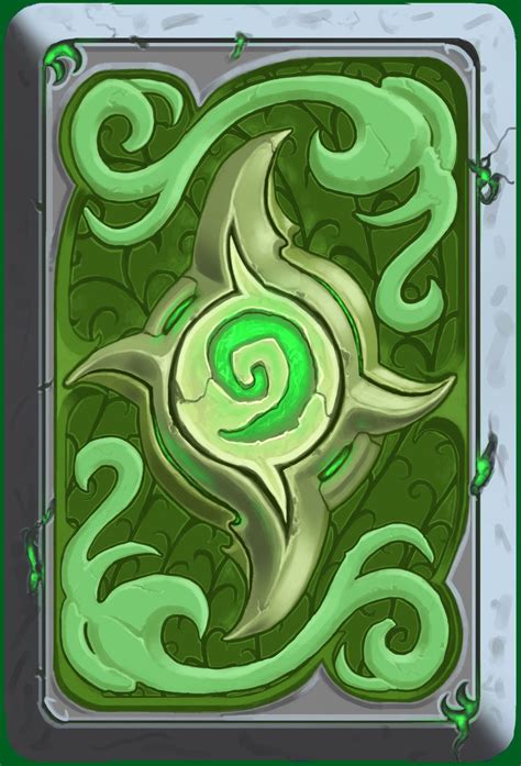 a green and white card with swirls in the shape of a spiral on it