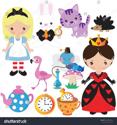 Alice Wonderland Vector Cartoon Illustration Stock Vector (Royalty Free) 1208676853 | Shutterstock