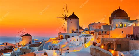 Premium Photo | Oia at sunset