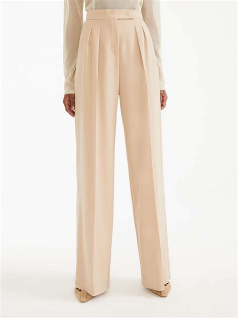 Gabardine wool trousers, albino - "BONN" Max Mara | Wool trousers, Trousers, Business attire women