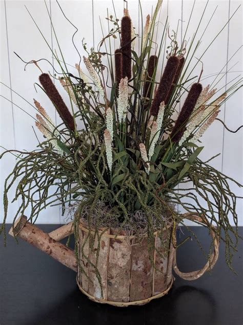 Cattail arrangement coastal arrangement Fall arrangement | Etsy ...