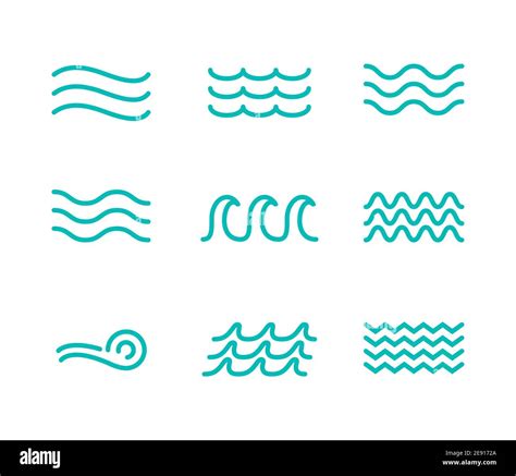 Wave line icon water vector sea flat ocean graphic symbol. Wave minimal ...