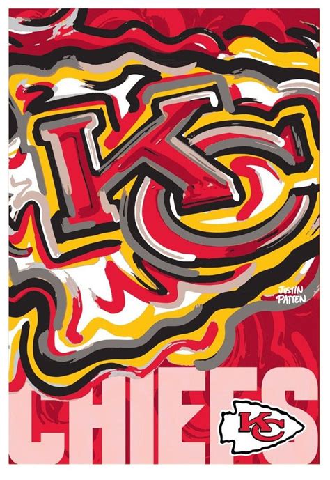 Kansas City Chiefs Garden Flag 2 Sided Justin Patten Logo | Kansas city ...