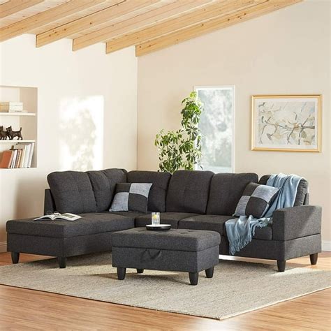 PonLiving Furniture Jaiden Left Hand Facing Sectional with Ottoman PonLiving Jaiden Left Hand ...