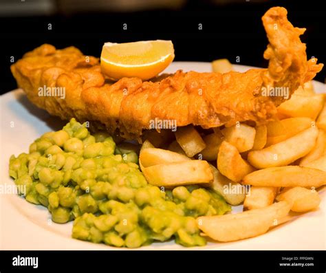 Fish, Chips and Mushy Peas Stock Photo - Alamy