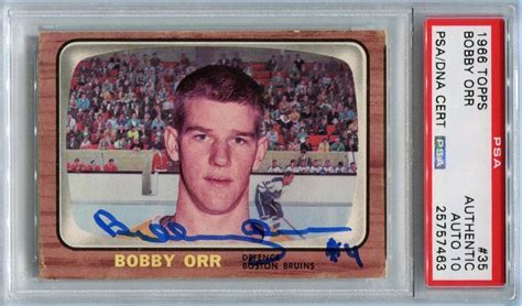 Lot Detail - 1966 Topps Bobby Orr Signed Rookie Card - PSA Gem Mint 10 ...