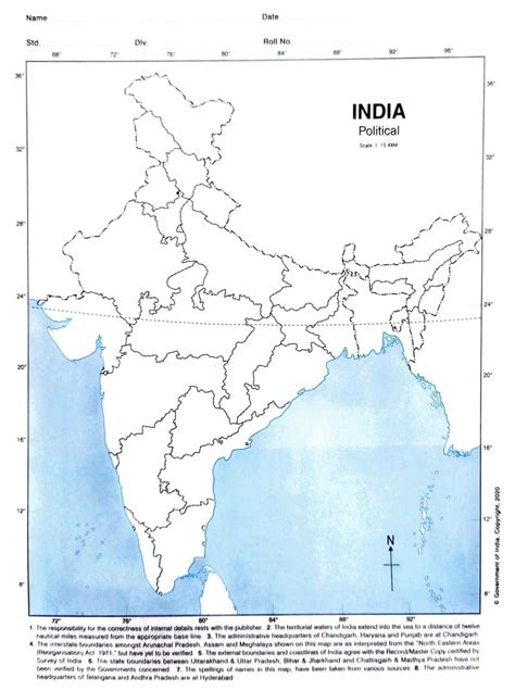 India Political Map Hd