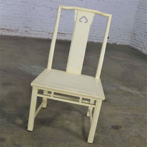 White Fine Furniture Asian Ming Chinoiserie Style off White Lacquer Dining Chair For Sale at 1stDibs