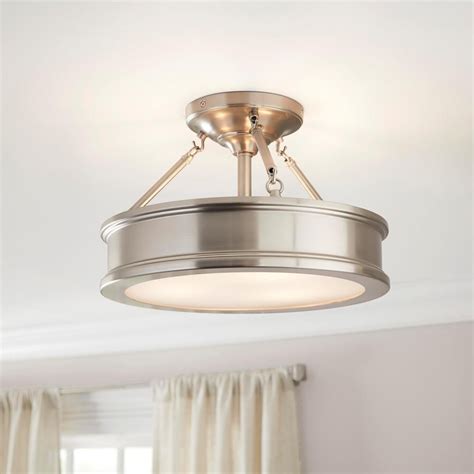 Home Decorators Collection Grafton 3-Light Brushed Nickel Semi Flush Mount Ceiling Light-23955 ...