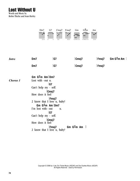 Lost Without U by Robin Thicke - Guitar Chords/Lyrics - Guitar Instructor