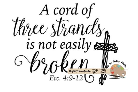 A Cord of Three Strands is Not Easily Broken Svg Ecclesiastes - Etsy