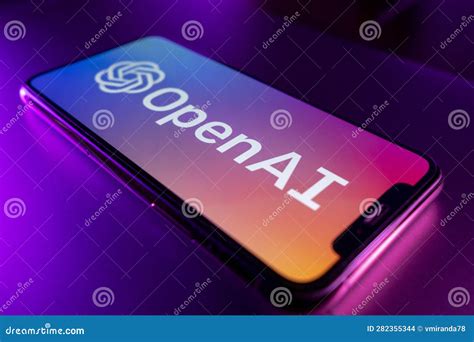 SmartPhone with OpenAI Logo with Lighting Colors Effect. Editorial Stock Image - Image of font ...