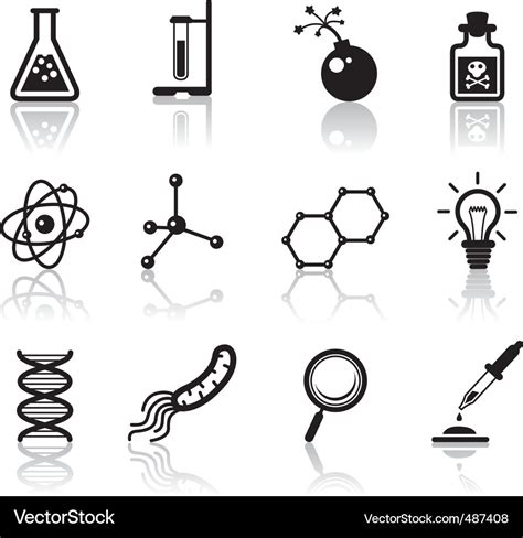 Science icons Royalty Free Vector Image - VectorStock