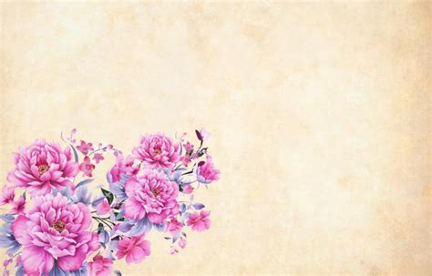 Vintage Flowers Background Pink