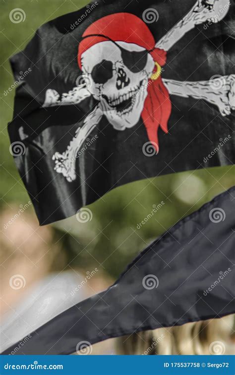 Beautiful pirate flag stock photo. Image of evening - 175537758