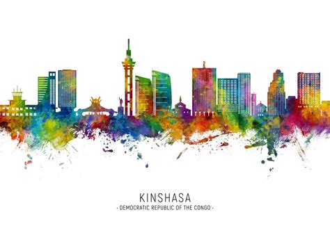 'Kinshasa DRC Skyline' Poster by Michael Tompsett | Displate