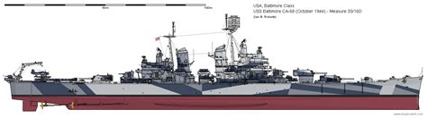 USS Baltimore CA-68 (October 1944) - Ms33/16D by ColosseumSB on DeviantArt