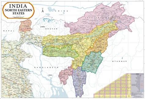 North East India Map, Size: 100 X 70 Cm at Rs 110/piece in New Delhi ...