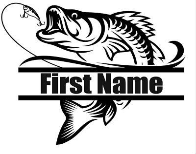 Personalized Name Bass Fishing decal, sticker, window decal, mailbox decal | eBay