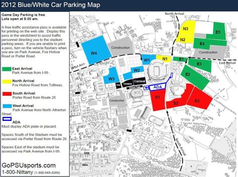 Penn State Football Parking Map - Printable Map