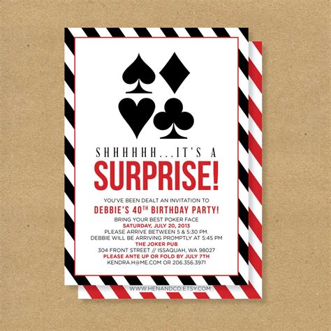 Poker Party Invitation Template Free - Cards Design Templates